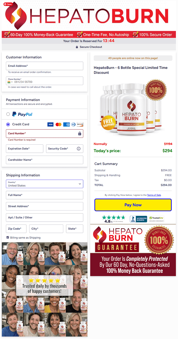 HepatoBurn Secured Checkout
